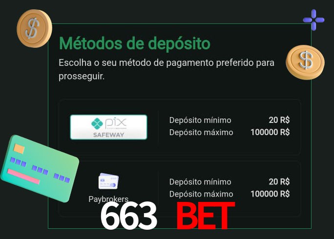 O cassino 663 Bet oferece uma grande variedade de métodos de pagamento